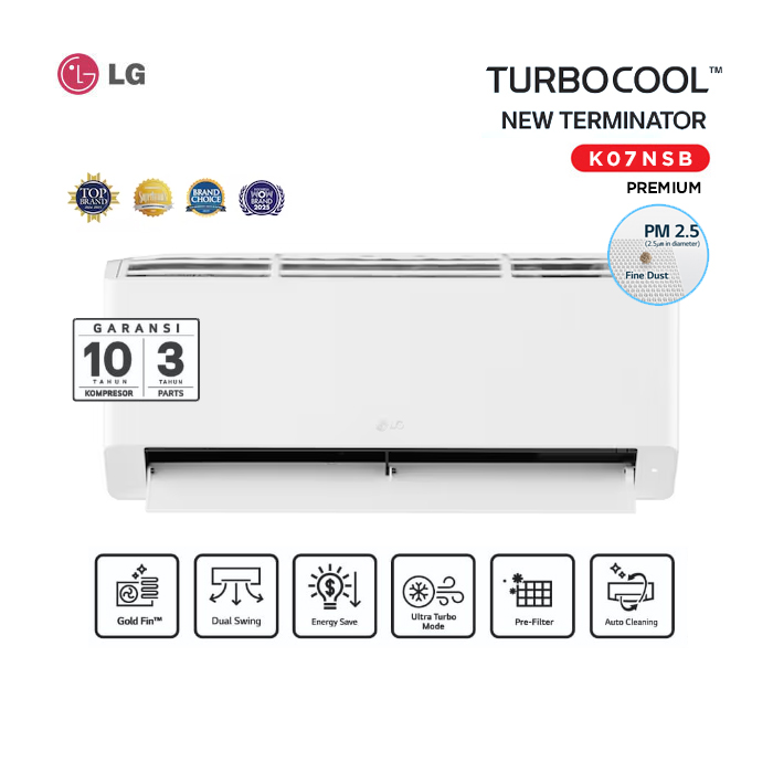 LG AC Split Standard 3/4 PK Turbocool New Terminator Premium - K07NSB