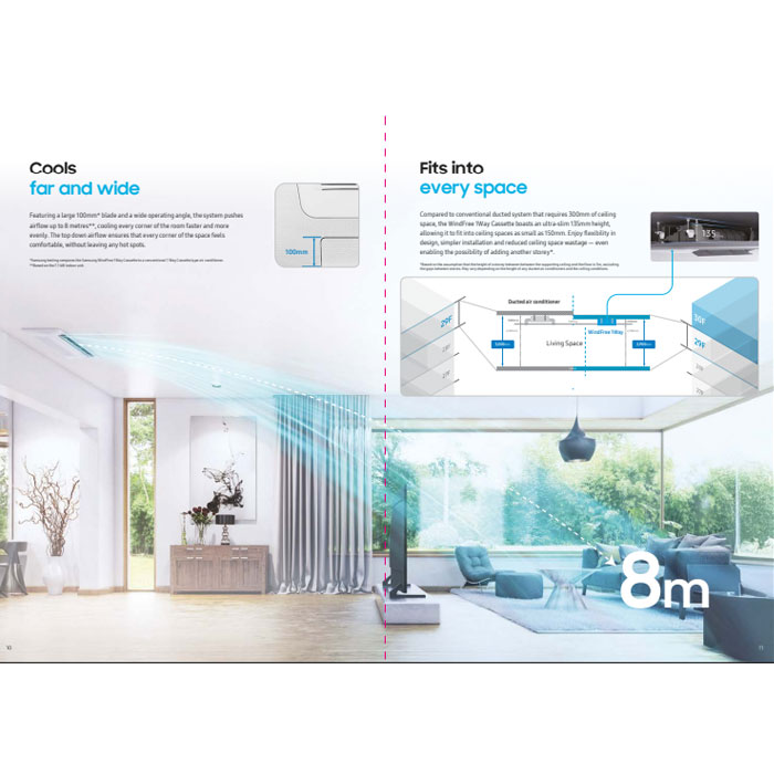 Samsung AC Cassette Inverter 1 Way Wind-Free 2 PK - AC052FE1DKF/EA