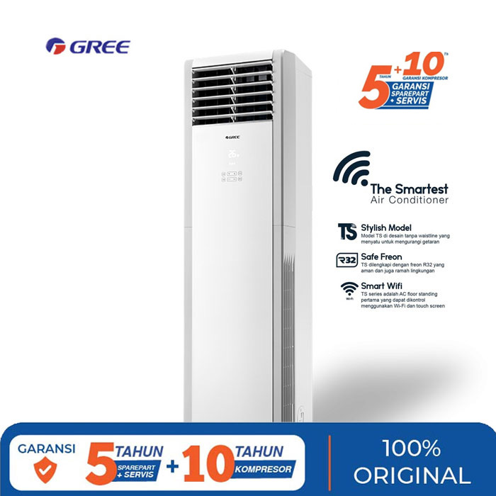 Gree AC Floor Standing Deluxe TS Series 6 PK ( 3 Phase ) - GVC-55TS(S)