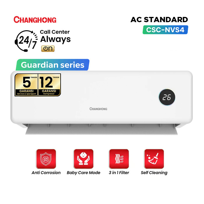 Changhong AC Wall Mounted Split Standard Premium 2 PK - CSC-18NVB4