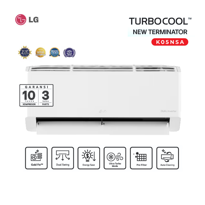 LG AC Split 1/2 PK TURBOCOOL New Terminator Standard - K05NSA