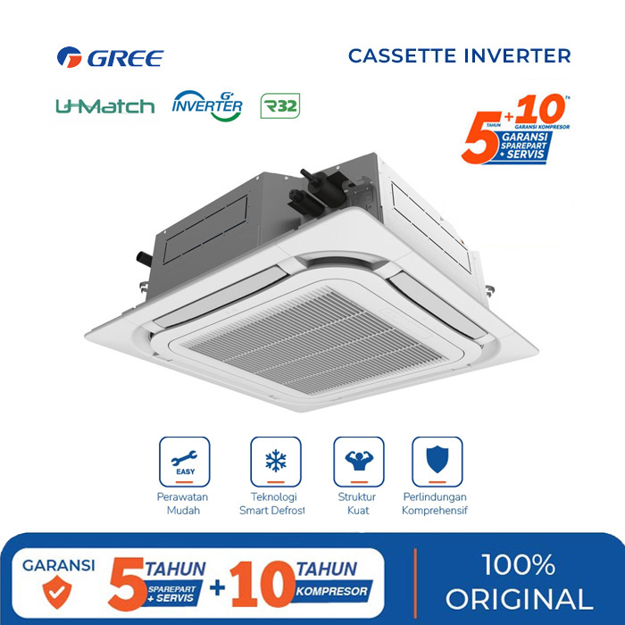 Gree AC Cassette Inverter U Match Series 3.5 PK - GULD85T1/A-S + GULD85W1/NHA-S