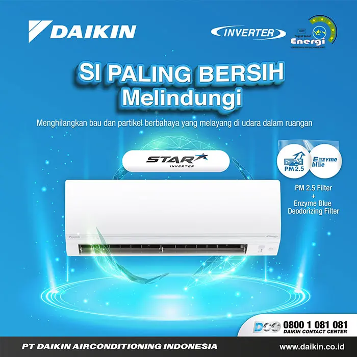 Daikin AC Wall Mounted Split Inverter Star Thailand 3/4 PK - FTKC20TVM4 + RKC20TVM4