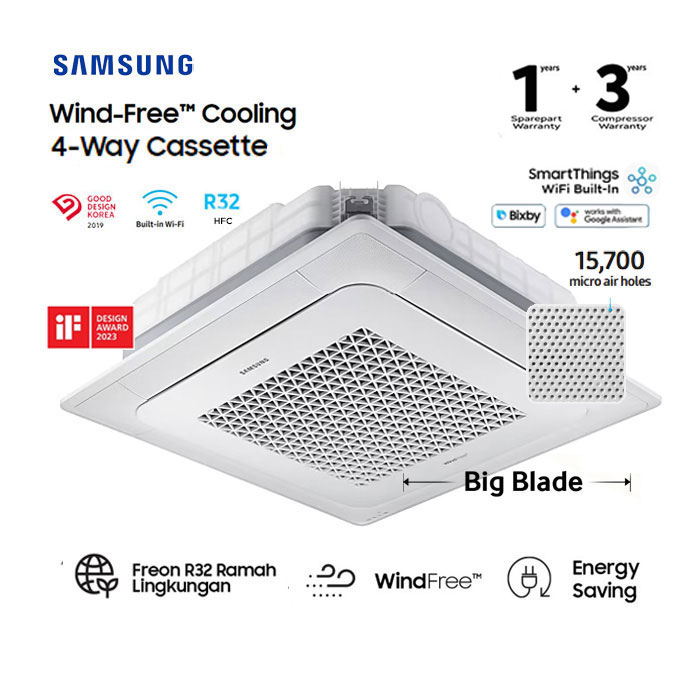Samsung AC Cassette Inverter 4 Way Wind-Free 2 PK - AC052FE4DKF/EA
