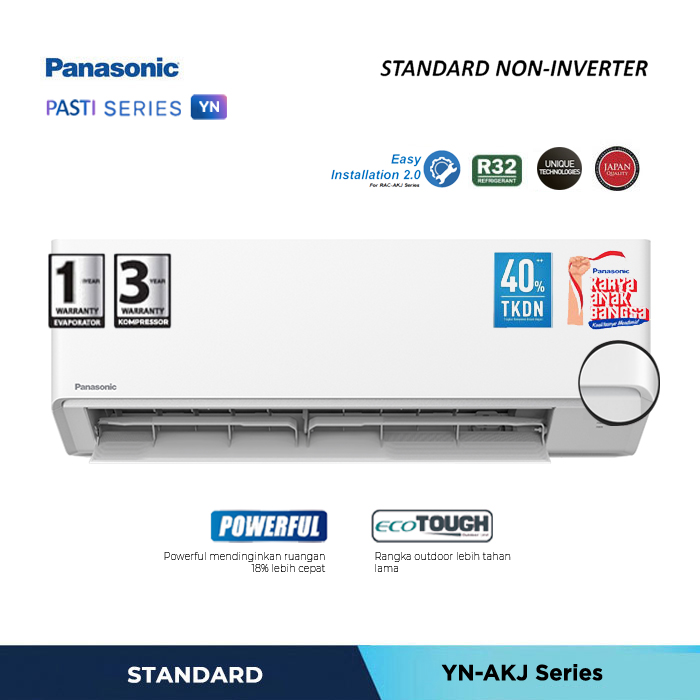 Panasonic AC Wall Mounted Split Standard 1/2 PK - CS/CU-YN5AKJ