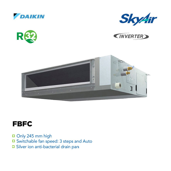 Daikin AC Ceiling Ducted Inverter Thailand 3 PK ( Remote Wired ) ( 3 Phase ) - FBFC71DVM4 + RZFC71DY14