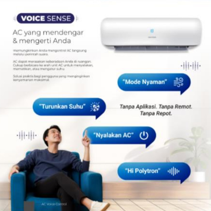 Polytron AC Split Standard Neuva Pro With Voice Sense 1/2 PK - PAC05VZAI