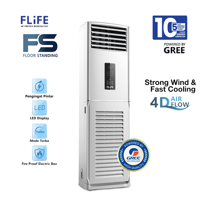 Flife AC Floor Standing 3 PK Standard Strong Wind Fast Cooling - FVC-24FS