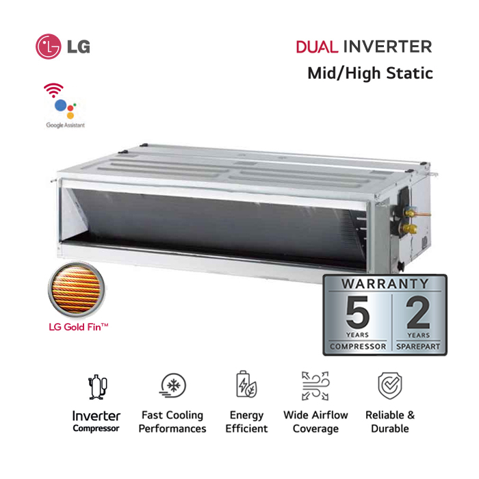 LG AC Ceiling Ducted Inverter Mid/High Static 2 1/2 PK - ZBNQ24GM1D1