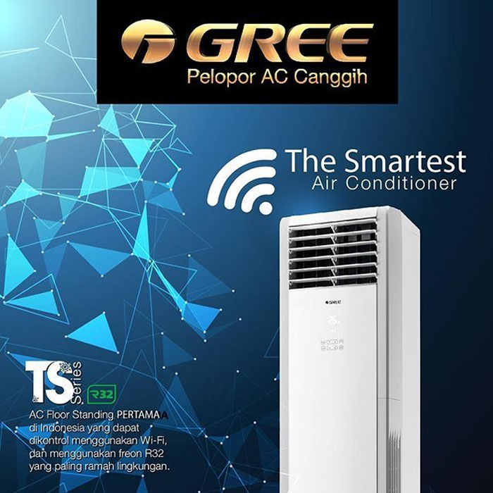 Gree AC Floor Standing Deluxe TS Series 6 PK ( 3 Phase ) - GVC-55TS(S)