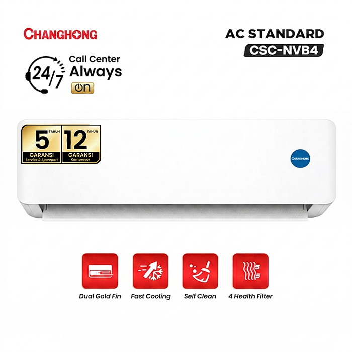 Changhong AC Wall Mounted Split Standard Gold Fin 1/2 PK - CSC-05NVB4