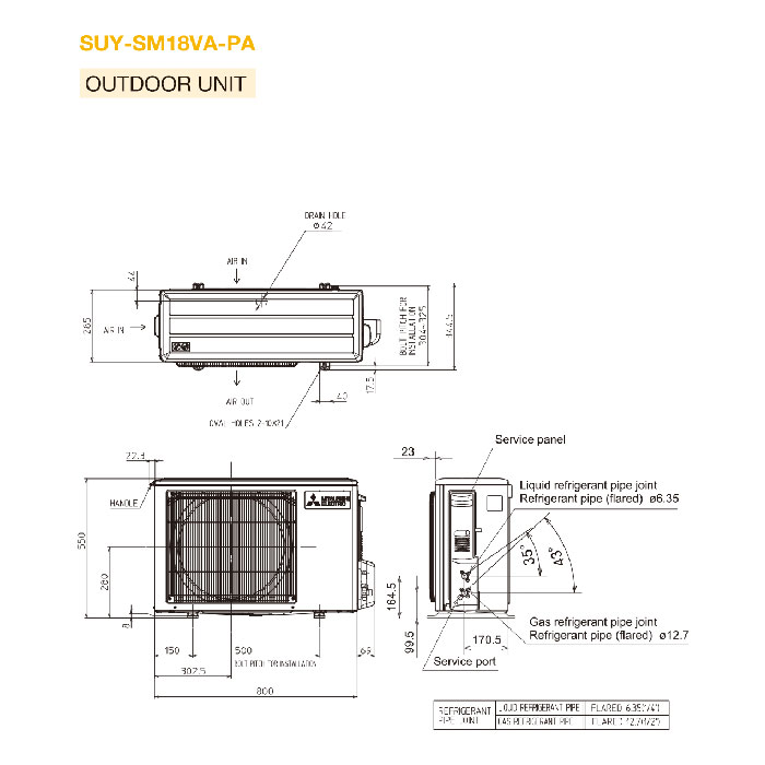 Mitsubishi Electric AC Cassette Inverter 4-Way PLY-SM Series 2 PK ( 1 Phase ) - PLY SM18EA + SUY SM18VA