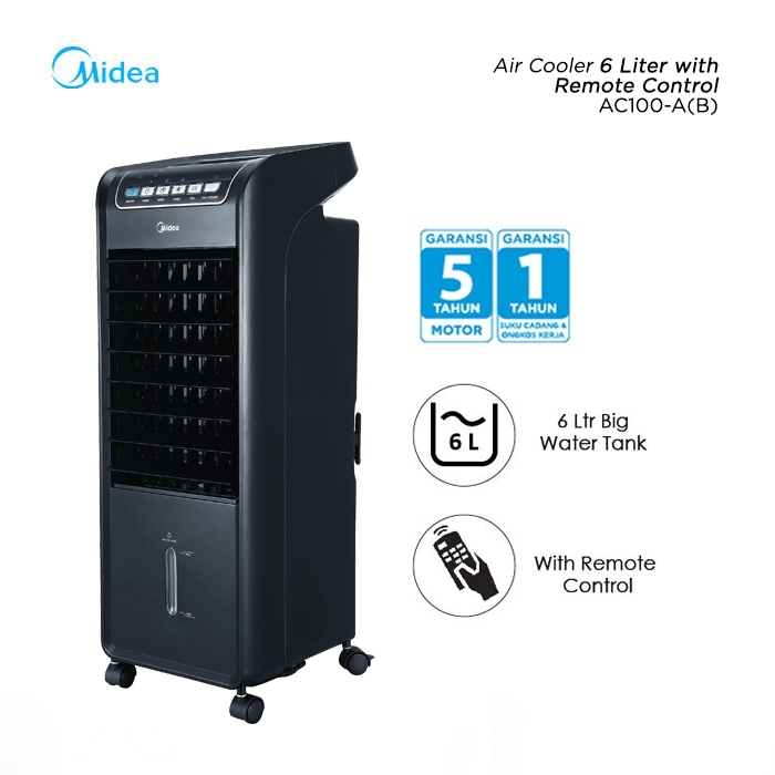 Midea Air Cooler With Remote Control 6 L Hitam - AC100-A(B)