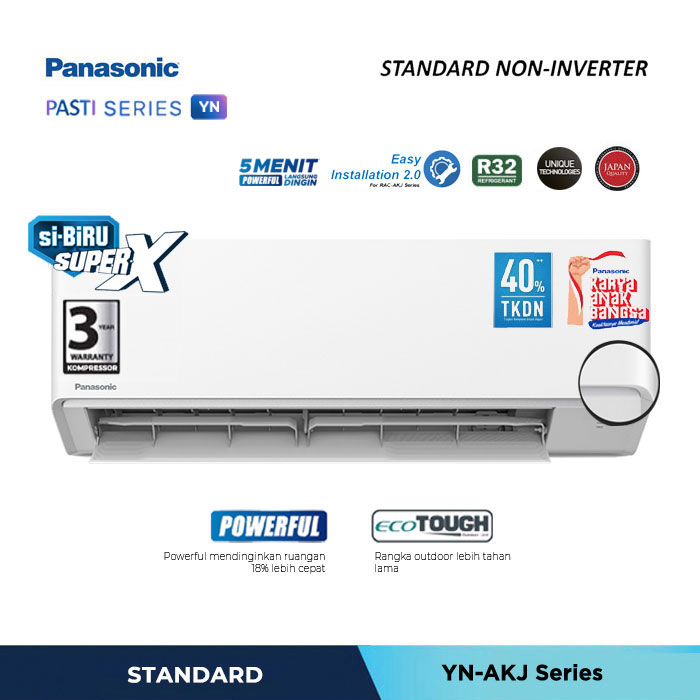 Panasonic AC Wall Mounted Split Standard Non Inverter 1 1/2 PK - CS/CU YN12AKJ