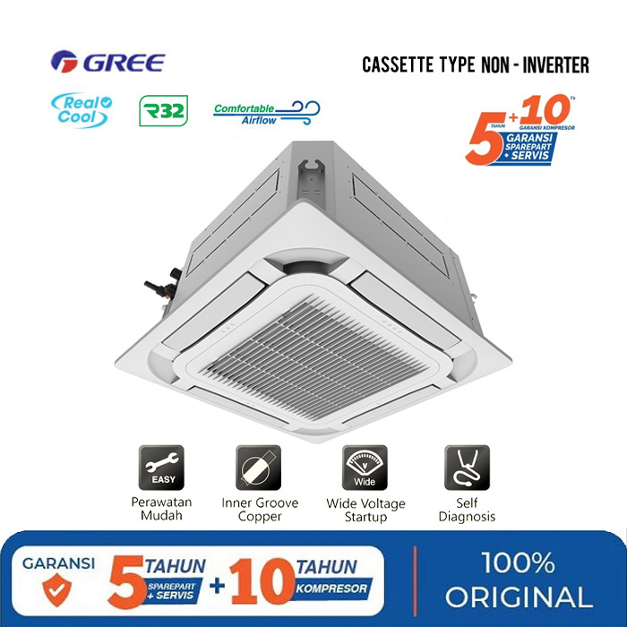 Gree AC Cassette 4.5 PK Standard Non Inverter U-Match Series - GKC-42TM/I