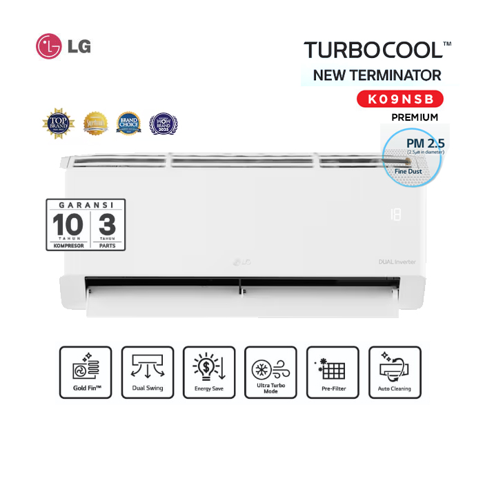 LG AC Split Standard 1 PK Turbocool New Terminator Premium - K09NSB