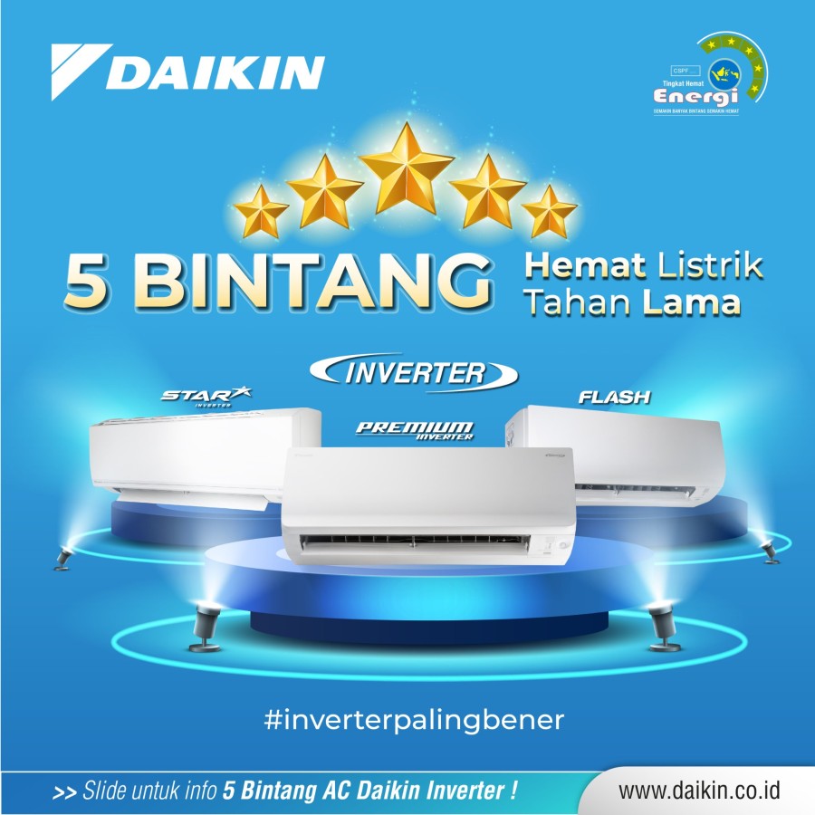 Daikin AC Wall Mounted Split Inverter Star Thailand 2 1/2 PK - FTKC60TVM4 + RKC60TVM4