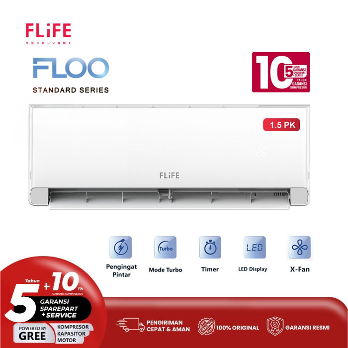 Flife Gree AC Split Standard 1.5 PK FLOO Series - FAC-12FLOO
