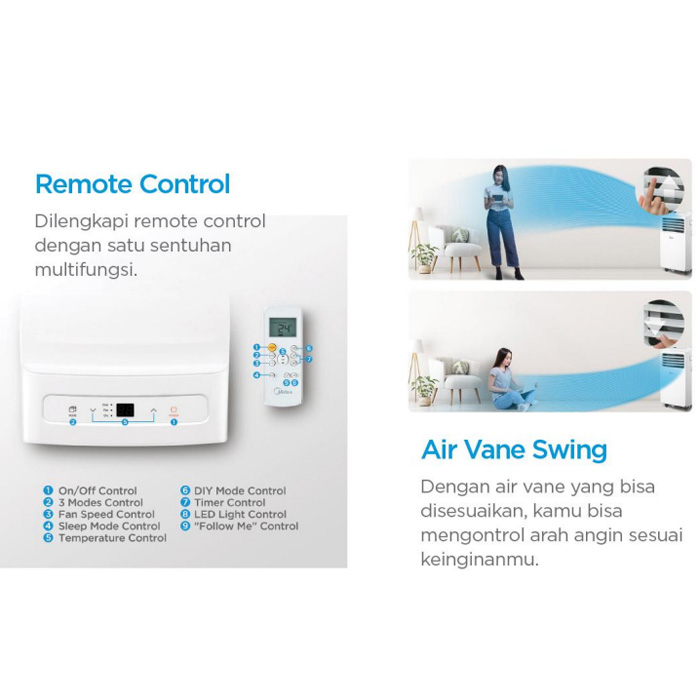Midea AC Portabel PHB Series 1 PK - MPHB-09CRN7
