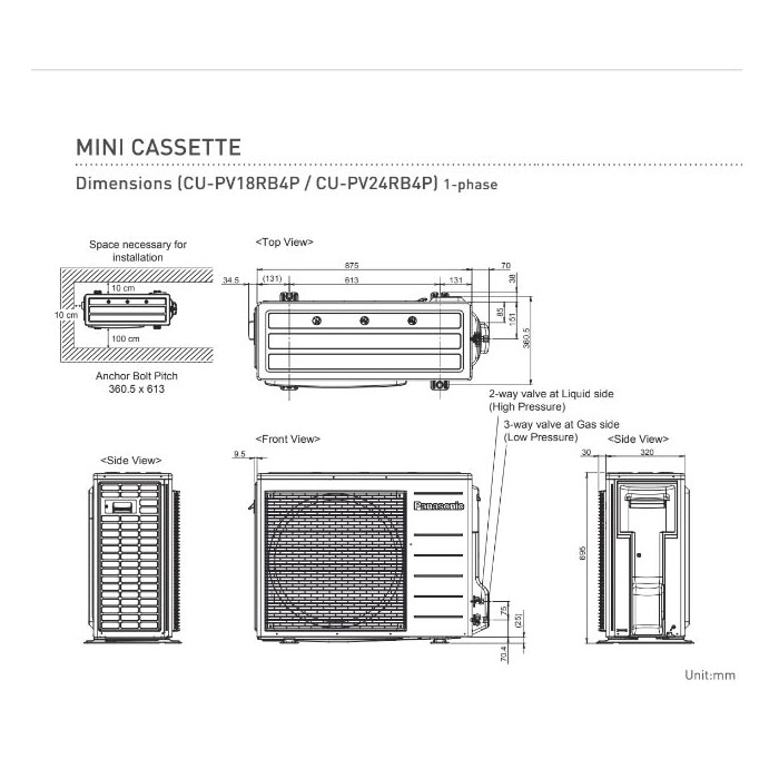 Panasonic AC Mini Cassette Inverter 1,5 PK - CS-S12MB4PW