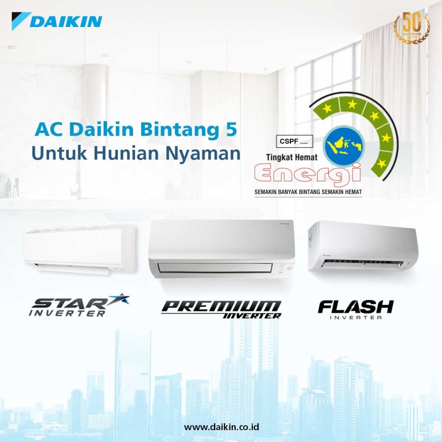 Daikin AC Wall Mounted Split Inverter Star Thailand 3 PK - FTKC71TVM4 + RKC71TVM4