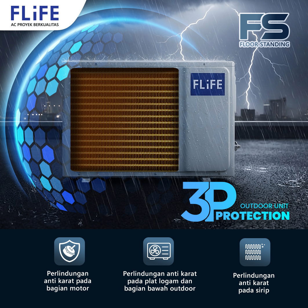 Flife AC Floor Standing 3 PK Standard Strong Wind Fast Cooling - FVC-24FS