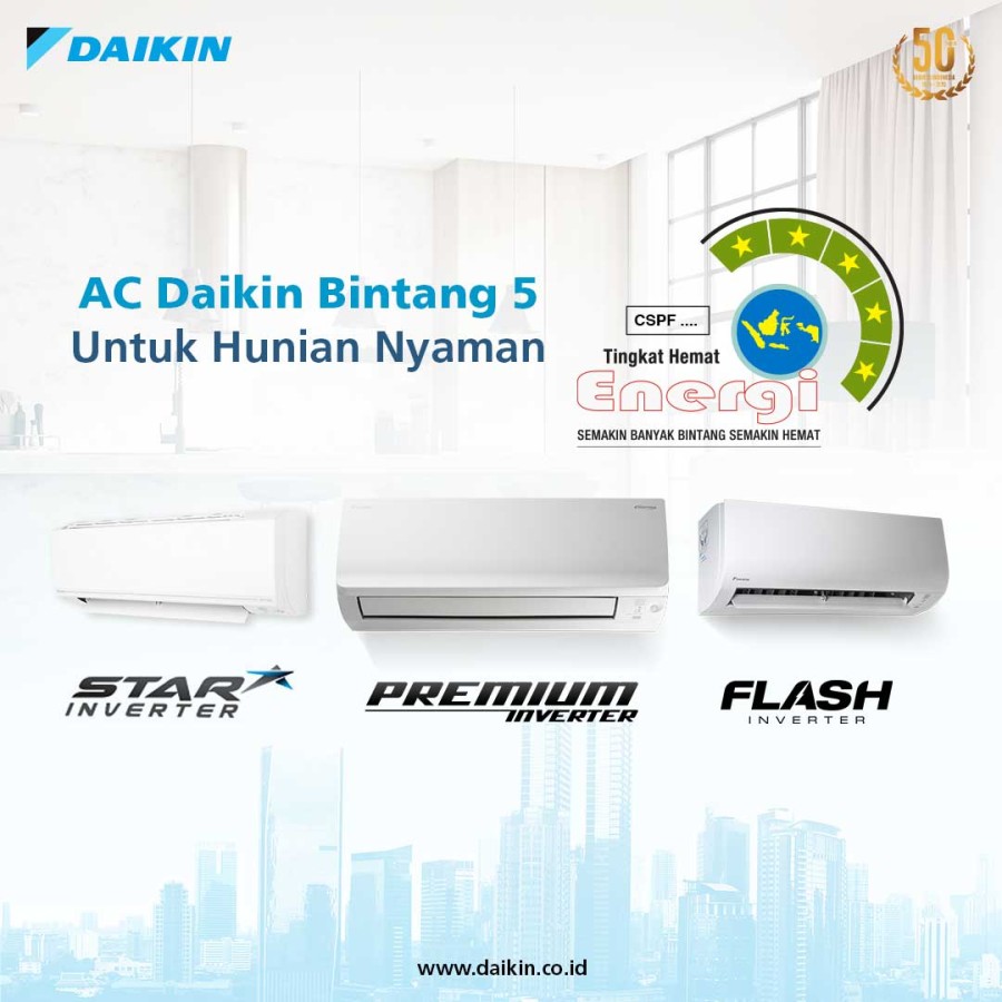 Daikin AC Wall Mounted Split Inverter Premium Thailand 3 PK - FTKM71SVM4 + RKM71SVM4