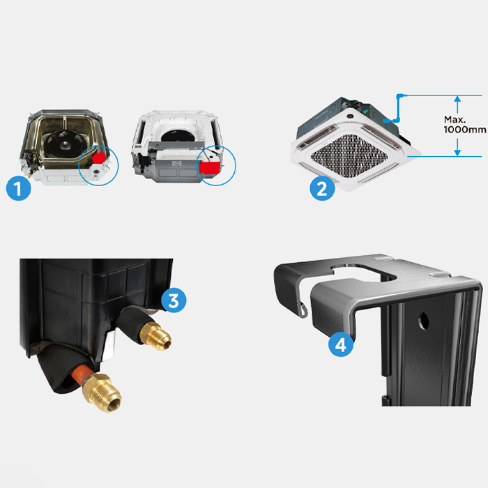 Midea AC Cassette Standard 4 PK Round Flow - MCFO-36CRN8