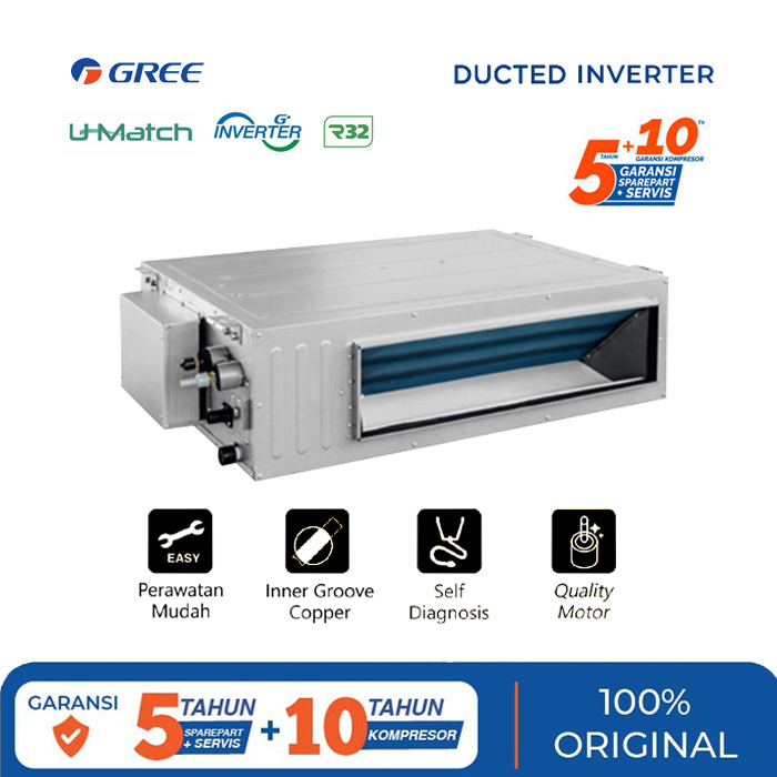 Gree AC Ceiling Ducted Inverter U Match Series 4 PK - GULD100PHS1/A-S + GULD100W1/NHA-S