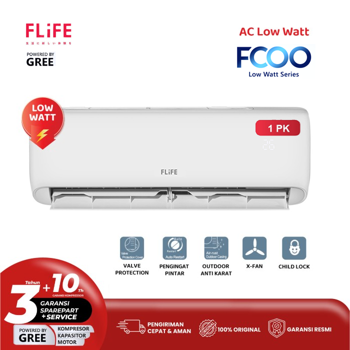 Flife Gree AC Low Watt FCOO Series 1 PK - FAC-09FCOO