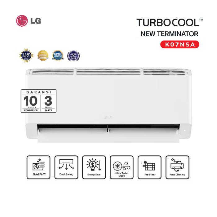 LG AC Split 3/4 PK TURBOCOOL New Terminator Standard - K07NSA