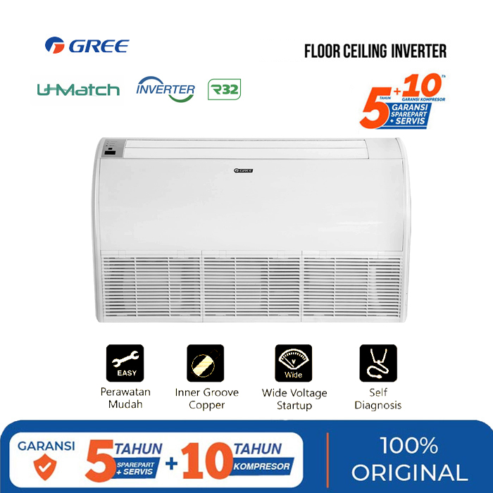Gree AC Floor Ceiling Inverter U Match Series 3 PK - GULD71ZD1/A-S + GULD71W1/NHA-S