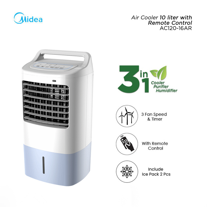 Midea Air Cooler With Remote Control 10 L - AC120-16AR