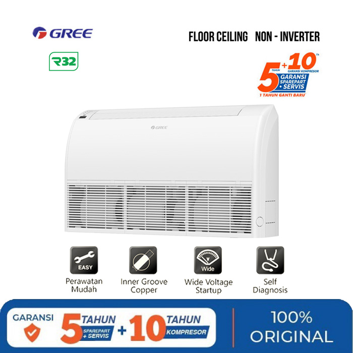 Gree AC Floor Ceiling 5 PK Standard Non Inverter U-Match Series - GTC-48ZDM/I