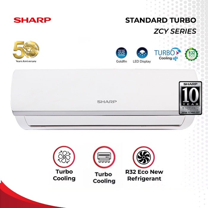 Sharp AC Wall Mounted Split Standard 1/2 PK - AH-A5ZCY