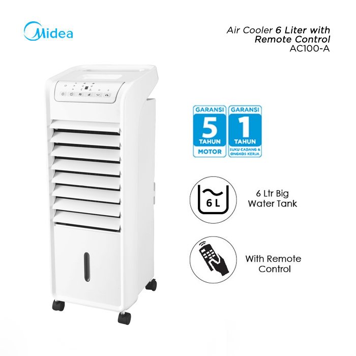 Midea Air Cooler With Remote Control 6 L Putih - AC100-A