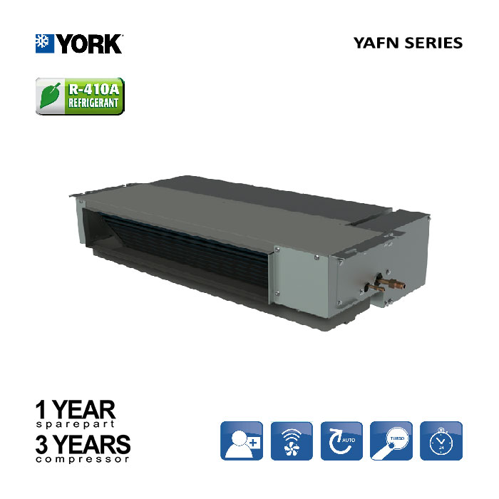 York AC Ceiling Ducted Standard YAFN Series 1 1/2 PK - YAFN12BZNWZTH1