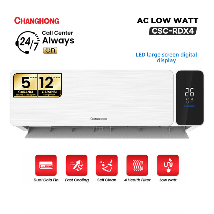 Changhong AC Wall Mounted Split Low Watt 1/2 PK - CSC-05RDX4