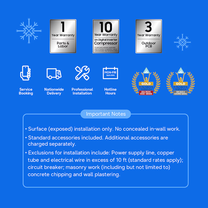 Samsung AC Split 1 PK Inverter Windfree Neo Ultra AI - AR80H10DADWNSE