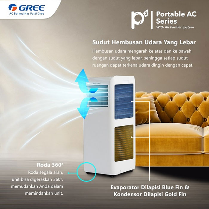 Gree AC Portable P2 Series Standard 1.5 PK - GPC-12P2