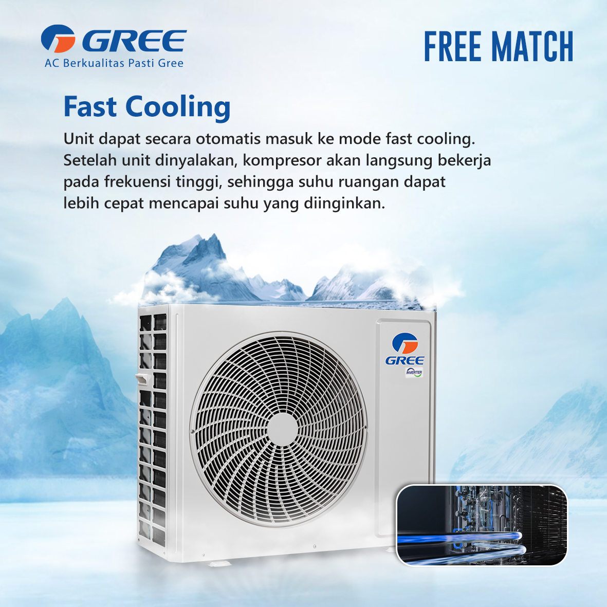 Gree AC Multi Split Inverter Free Match 3 PK - GWCD-28MCC/O