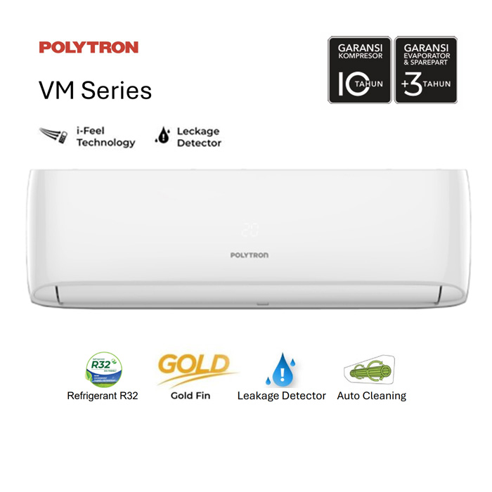 Polytron AC Split Standard Gold Fin VM Series 1/2 PK - PAC05VM