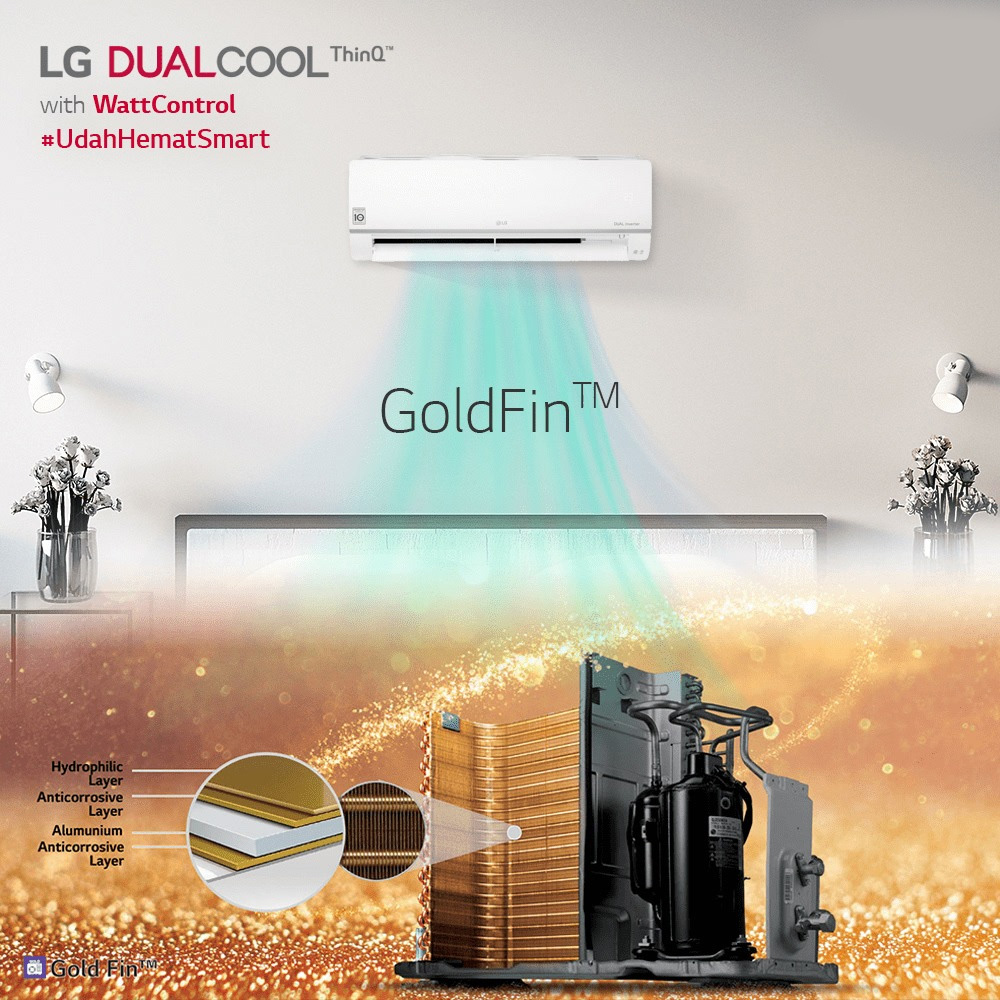 LG AC Wall Mounted Split Smart Inverter DUALCOOL Watt Control 2023 1 PK - T09EV5