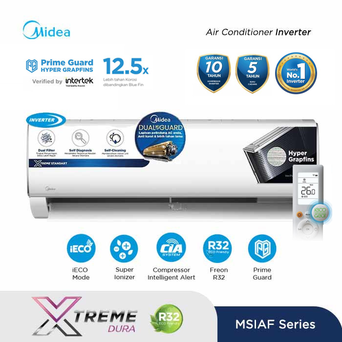 Midea AC Wall Mounted Split Inverter 1 PK - MSIAF-09CRDN2X