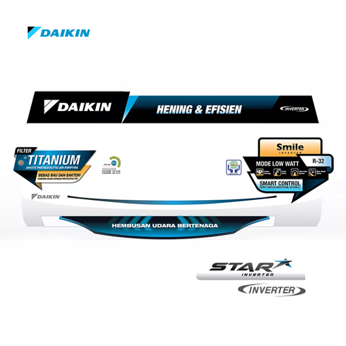 Daikin AC Inverter Smile Wall Mounted Split Thailand 1/2 PK - FTKC15TVM4