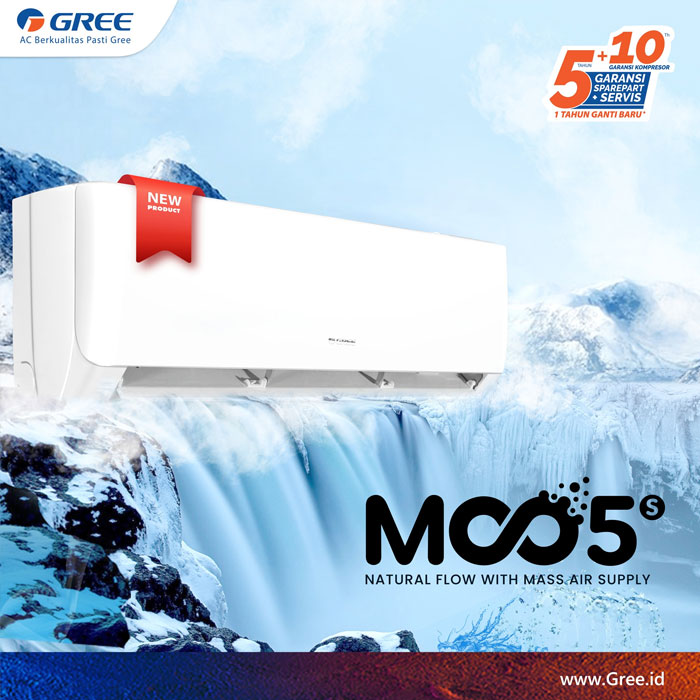 Gree AC Wall Mounted Split Standard MOO5S Series 2 PK - GWC-18MOO5S