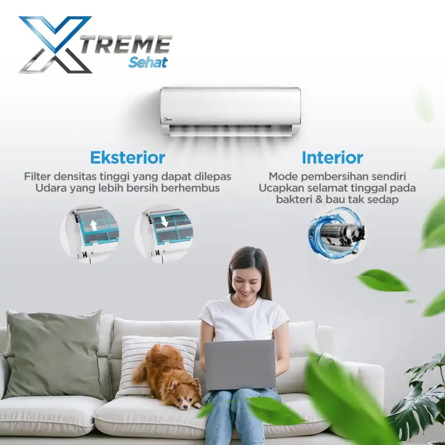 Midea AC Wall Mounted Split Standard Black Fin 2 PK - MSAFE-18CRN2X