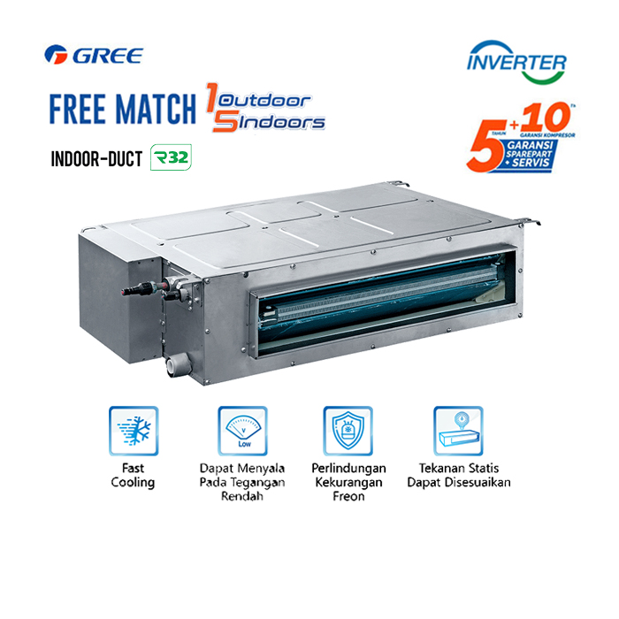 Gree AC Multi Split Inverter Free Match 1.5 PK Indoor Duct - GFC-12PH-MCC/I