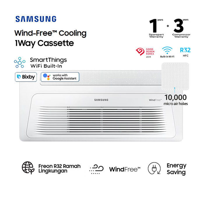 Samsung AC Cassette Inverter 1 Way Wind-Free 2 PK - AC052FE1DKF/EA