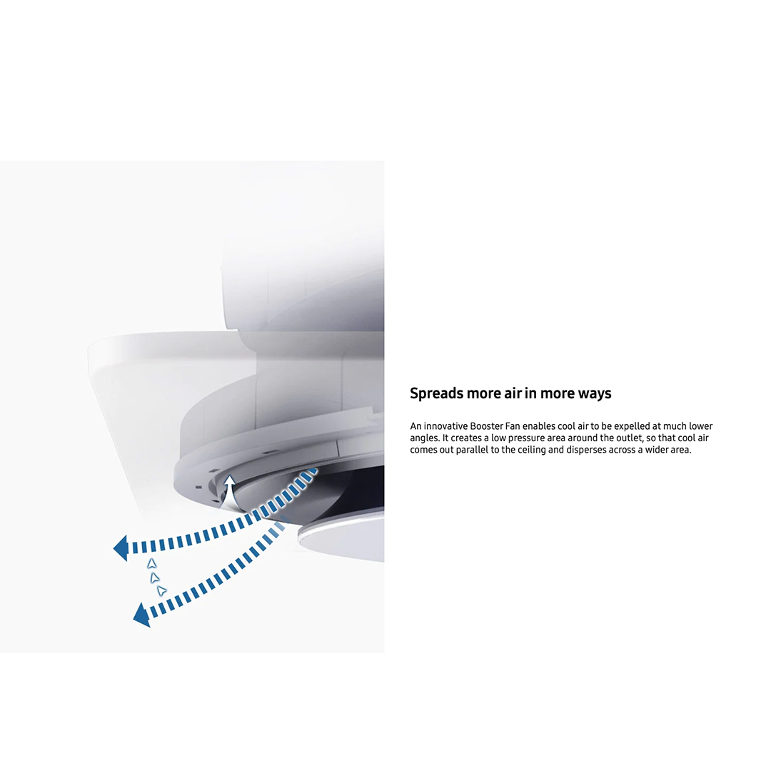 Samsung AC Cassette Inverter 360 Wind-Free 4 PK - Hitam - AC100FE6DKF/EA